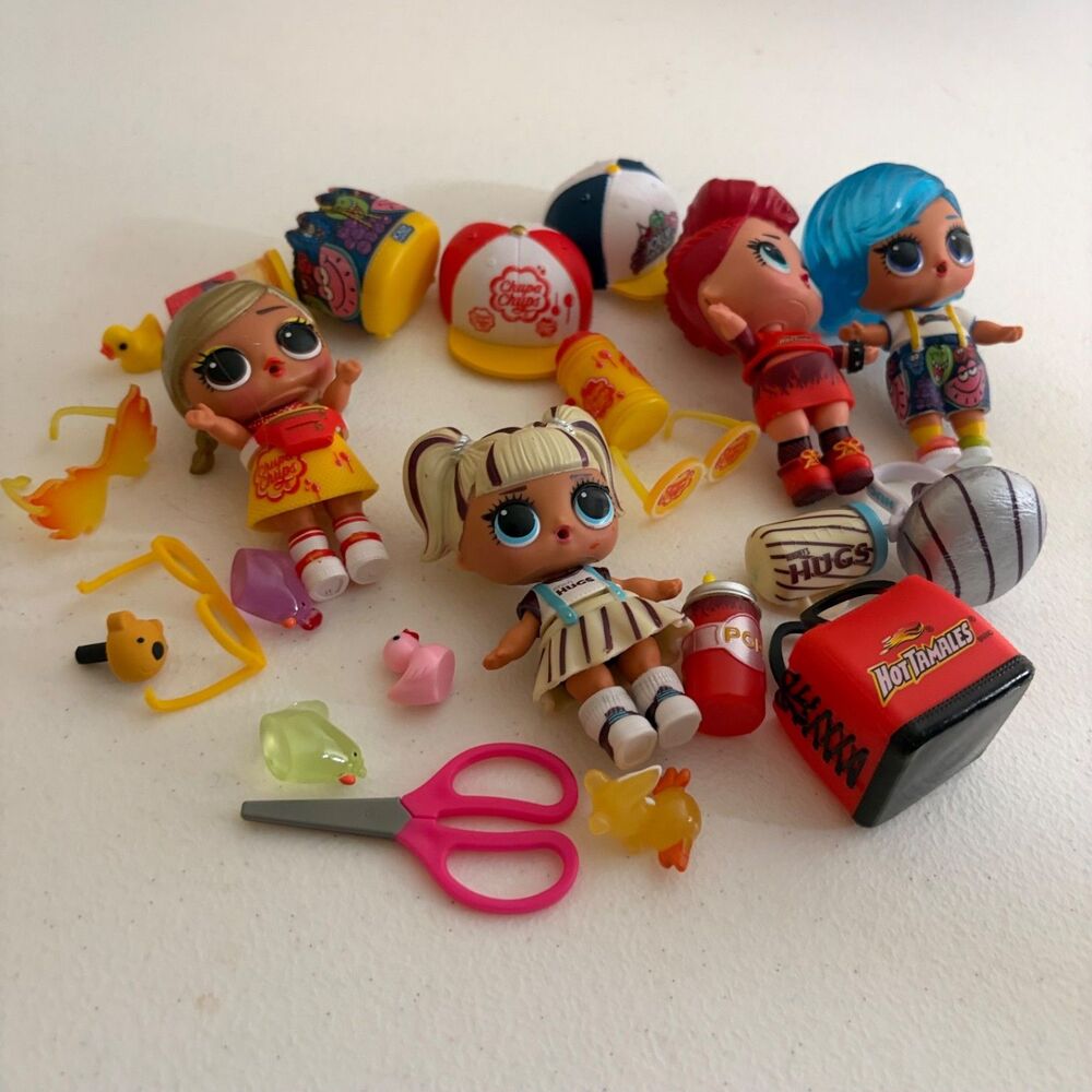LOL Dolls Mini Sweets Food Collab Doll Lot of 4 With Accessories MGA - Picture 6 of 7